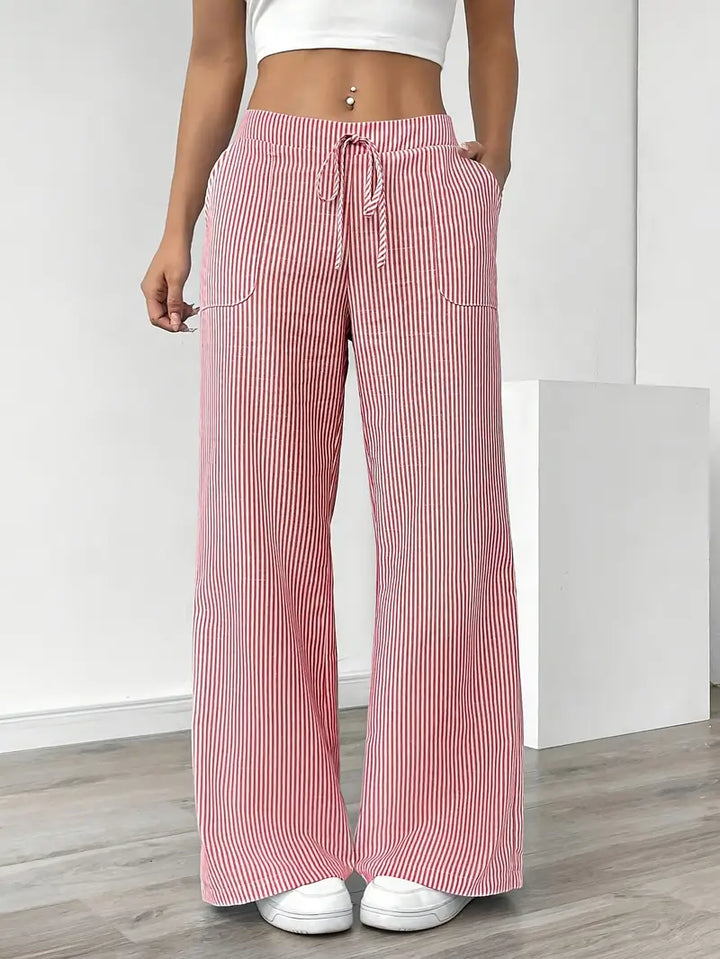 Vioni | Striped Drawstring Trousers