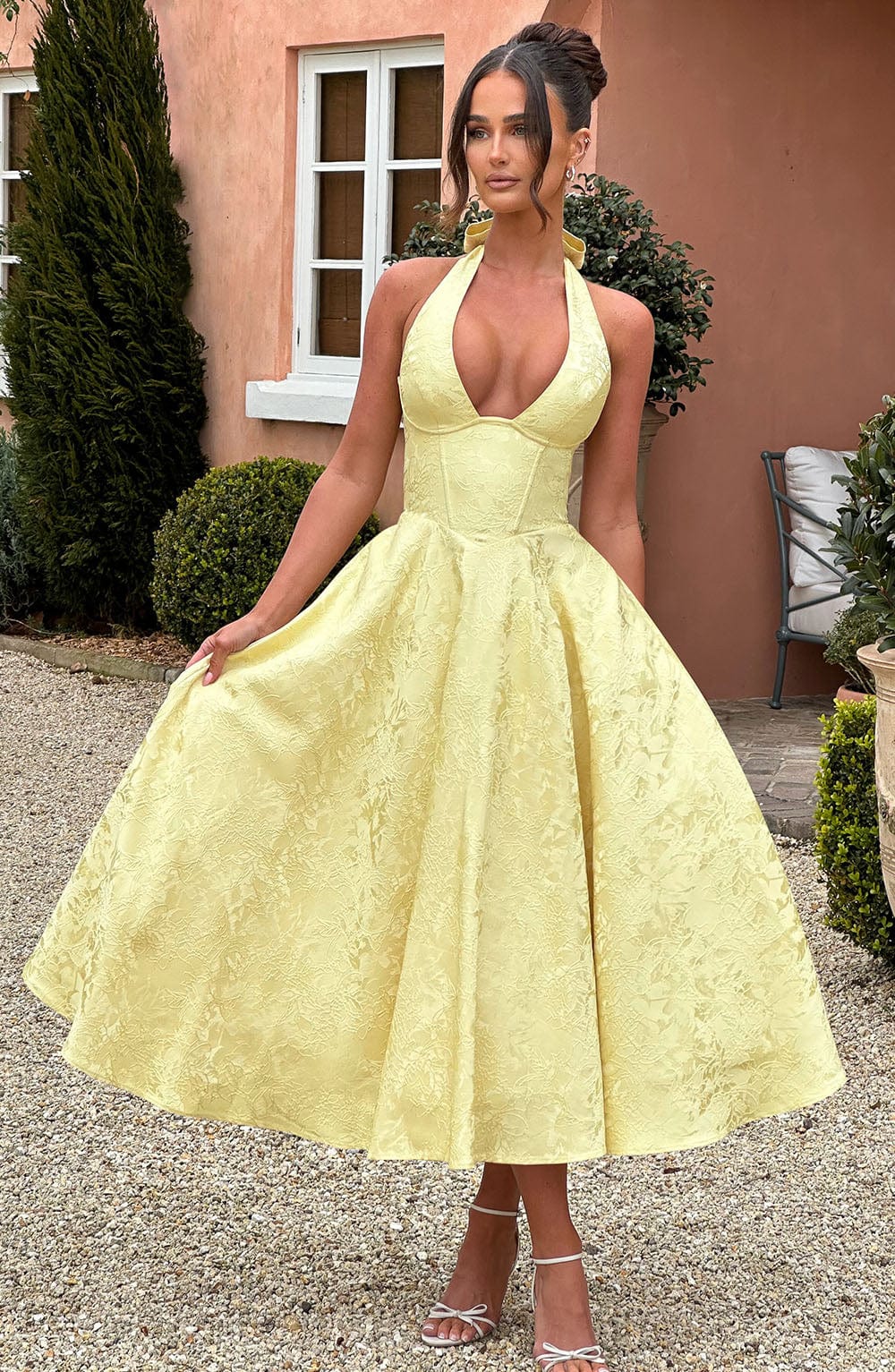 Elodie | Halter Fit-and-Flare Midi Dress