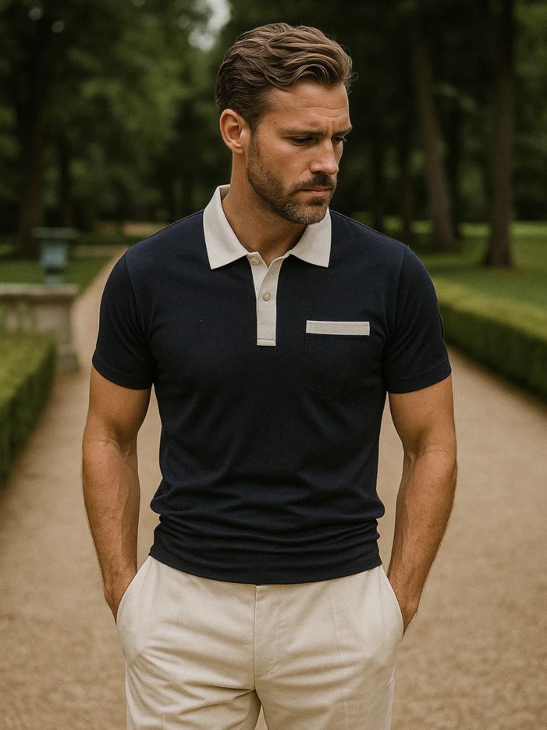 Nigel | Contrast Collar Polo Shirt