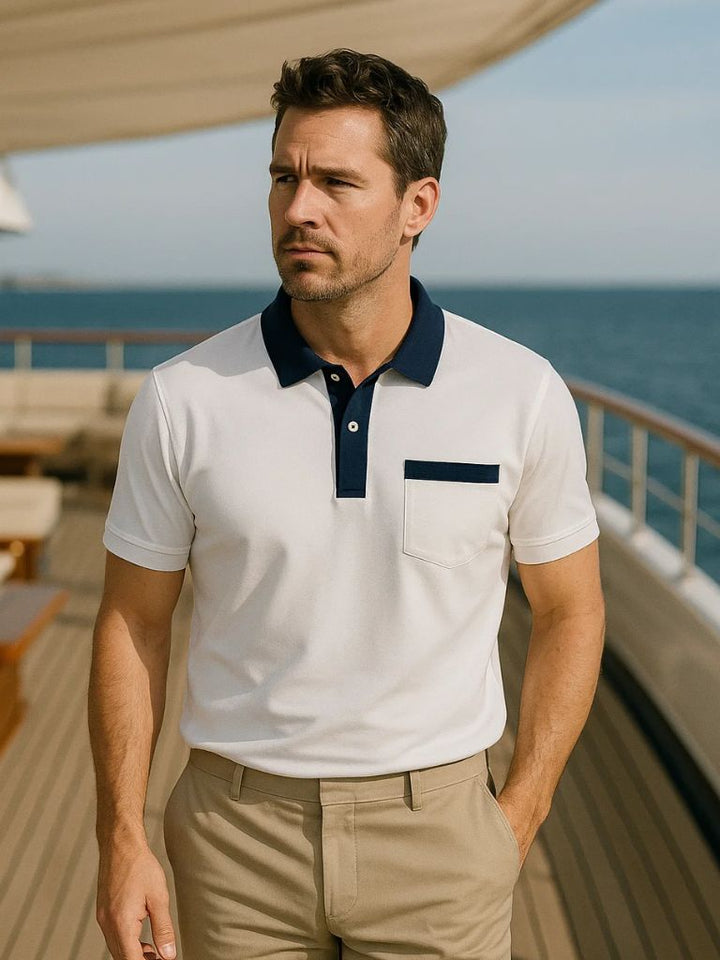 Nigel | Contrast Collar Polo Shirt