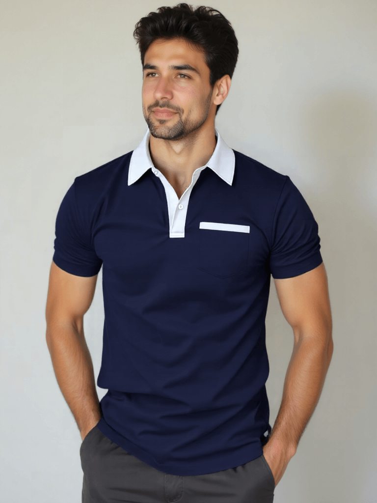 Nigel | Contrast Collar Polo Shirt