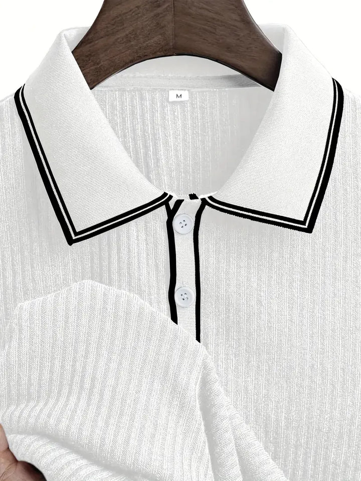 Elliot | Ribbed Knit Polo Shirt