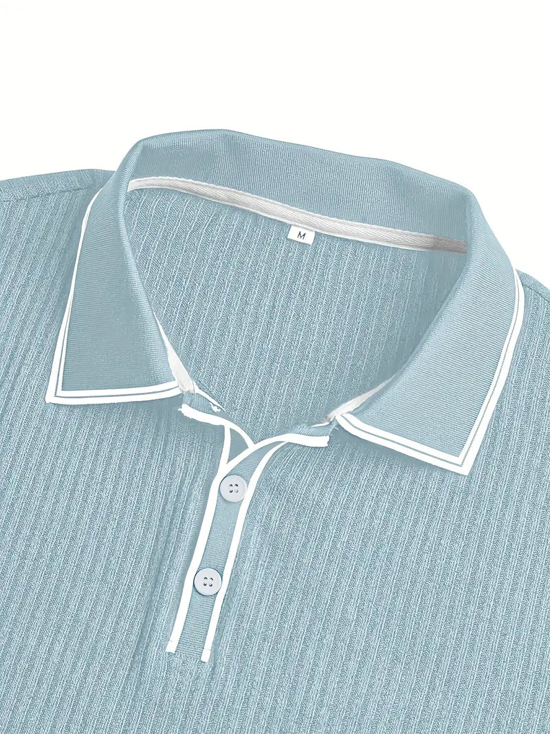 Elliot | Ribbed Knit Polo Shirt