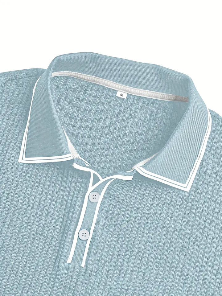 Elliot | Ribbed Knit Polo Shirt
