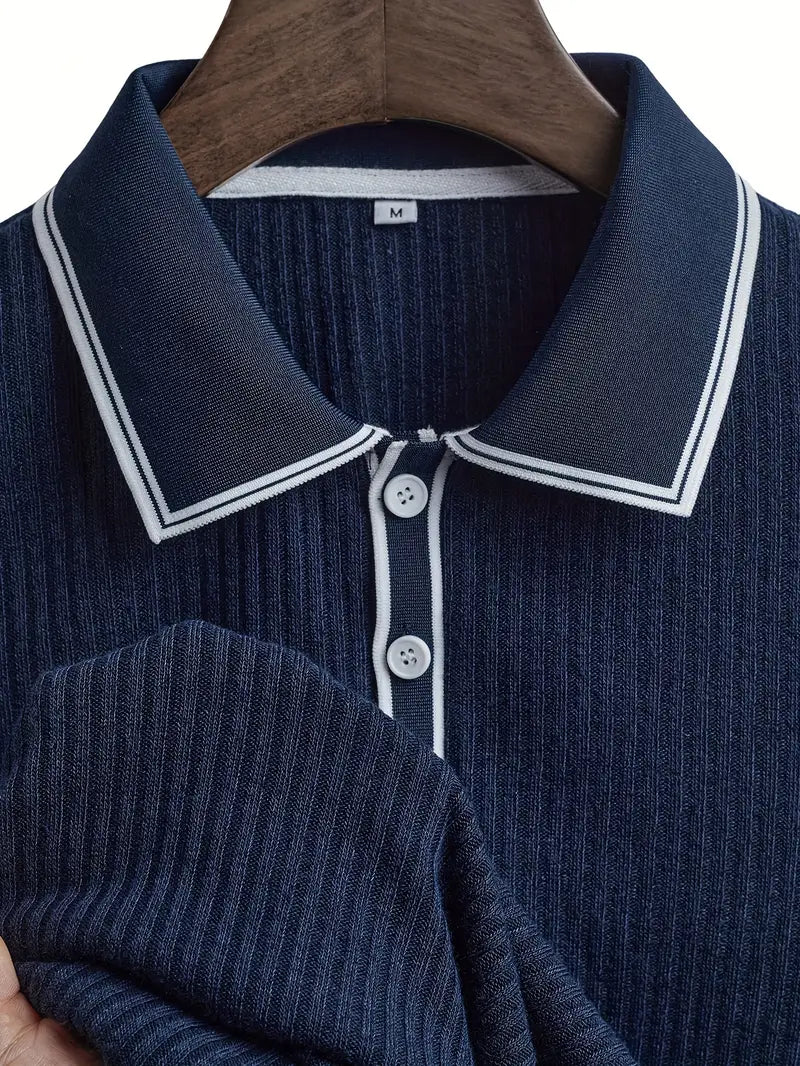 Elliot | Ribbed Knit Polo Shirt