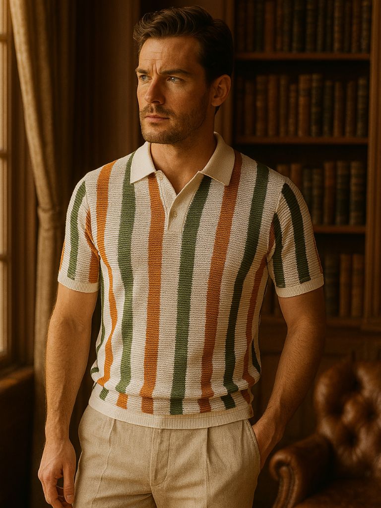 Victor | Retro Stripe Polo Shirt