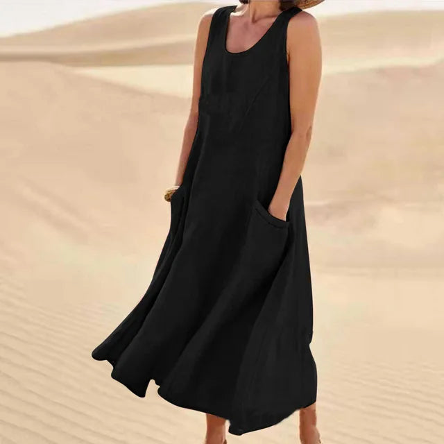 Natural Summer V-Neck Dress