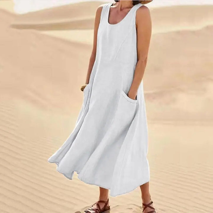 Natural Summer V-Neck Dress