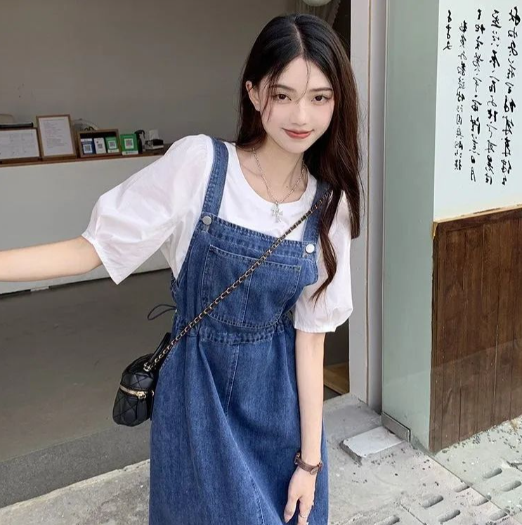 Monica | Classic Denim Overall Dress