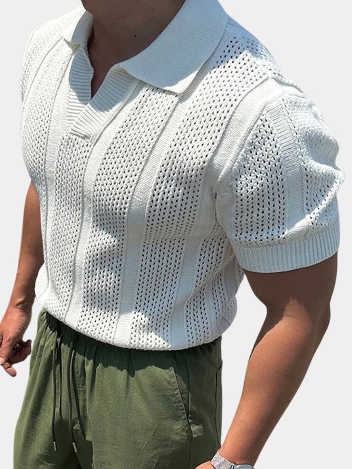Edward | Textured Knit Polo Shirt