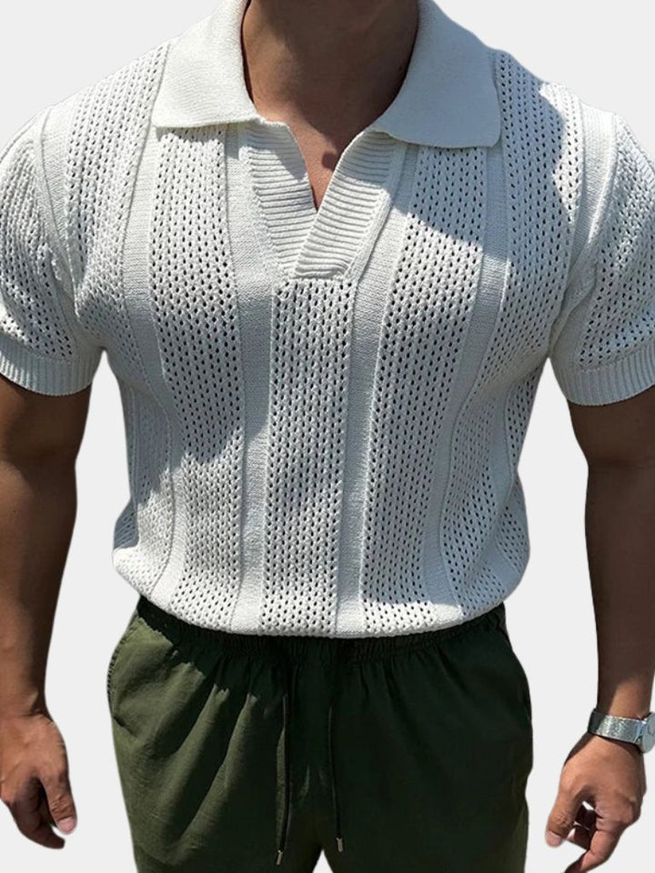 Edward | Textured Knit Polo Shirt