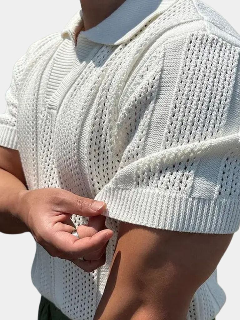 Edward | Textured Knit Polo Shirt