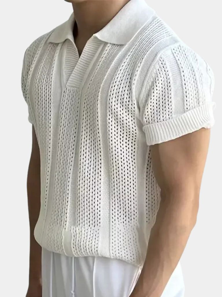 Edward | Textured Knit Polo Shirt