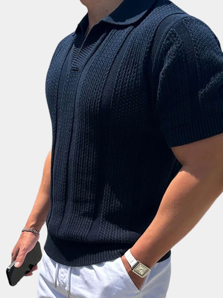 Edward | Textured Knit Polo Shirt