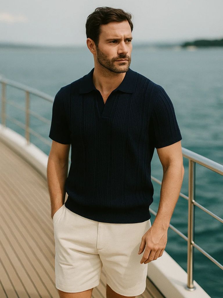 Edward | Textured Knit Polo Shirt