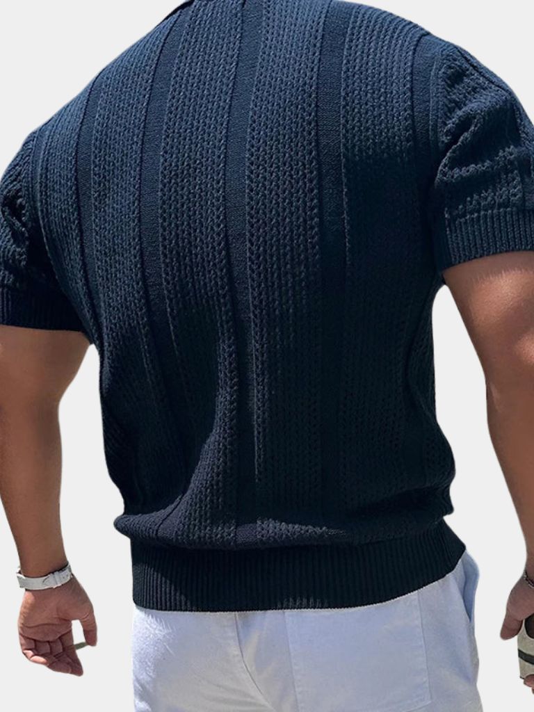 Edward | Textured Knit Polo Shirt