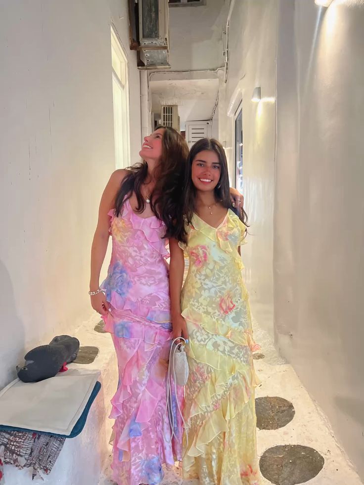 Sierra | Watercolor Ruffle Maxi Dress