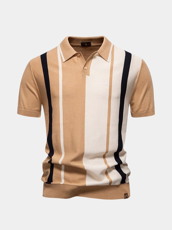 Miles | Retro Vertical Stripe Polo