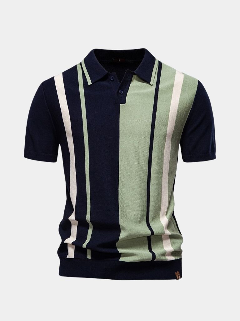 Miles | Retro Vertical Stripe Polo