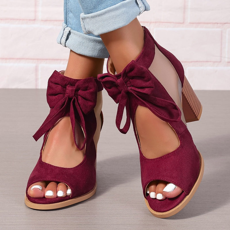 Amoryn | Bow Peep-Toe Heels