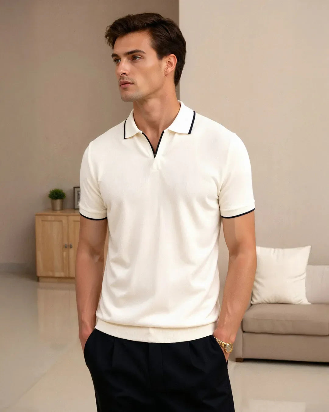 Malcolm | Contrast Trim Polo Shirt